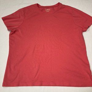 LL BEAN WOMENS TEE SIZE LARGE SHORT SLEEVE 100% COTTON